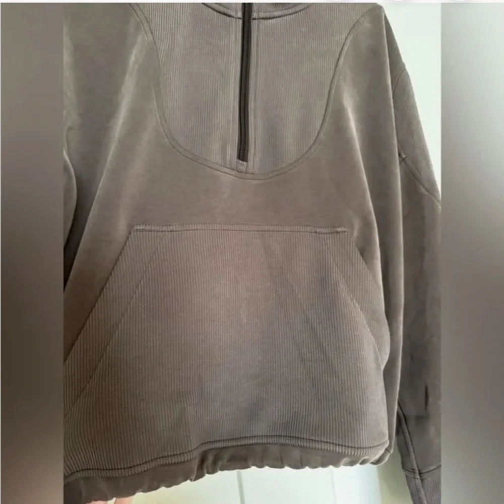 Lululemon Brushed Softstreme Ribbed half zip - espresso - size 2